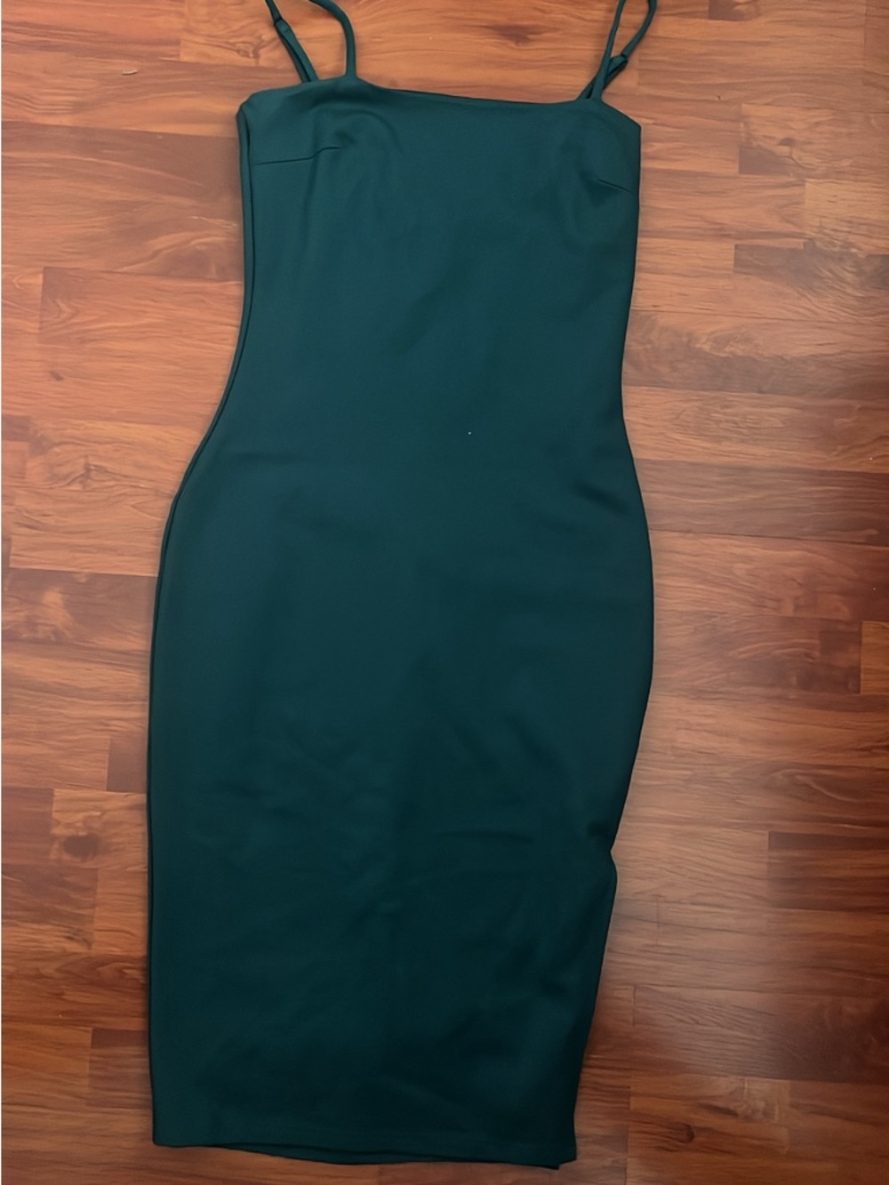 Lulu's Deep Green Slip Midi Dress